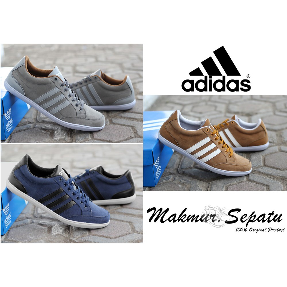 MS - Sepatu Sneakers Bertali Adidas Neo Kapler Kasual Kuliah Sekolah Pria Branded Keren