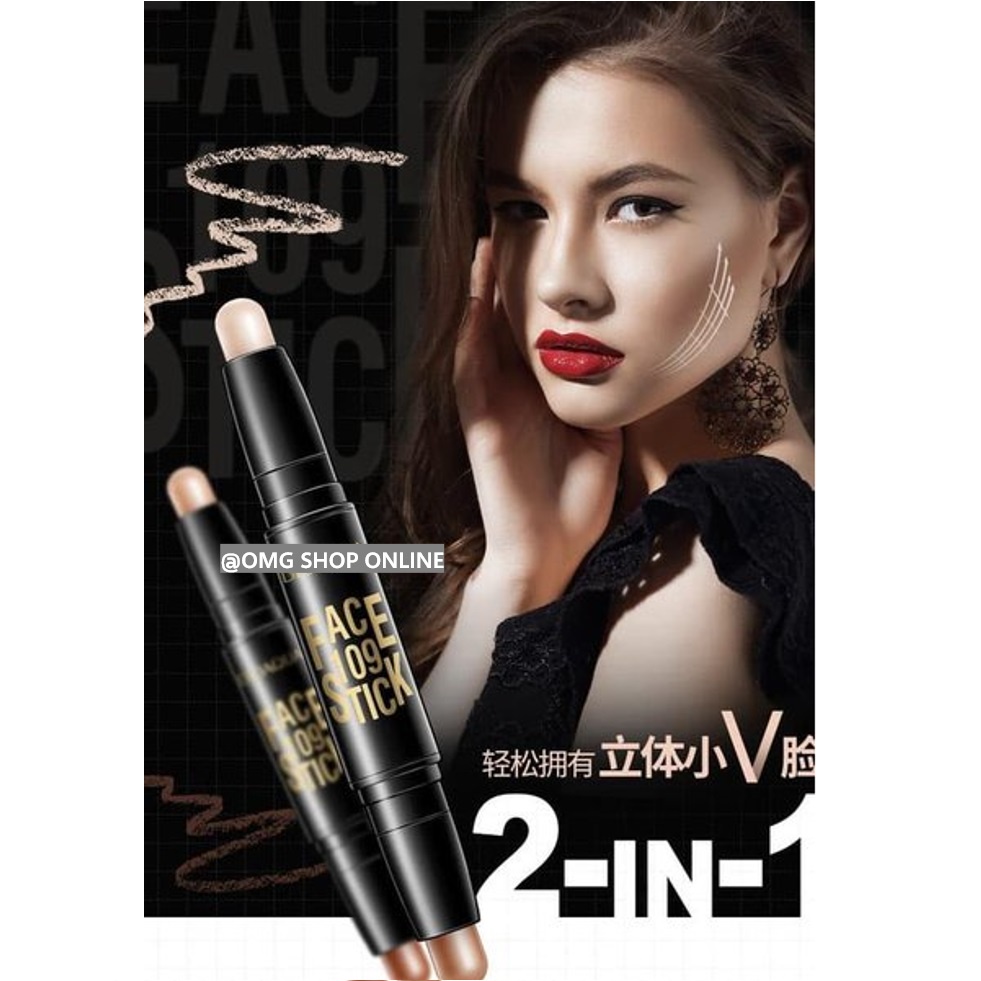 TERMURAH !!! 2 in 1 Face 109 Stick Concealer Highlighter Wajah Colour Geometry 3D Stick Concealer Tahan Lama Waterproof Anti Air Anti Luntur / Foundation Make Up Contour Stick Pensil Wajah Highlights Make Up Korea Kosmetik Wanita Anak Sekolah