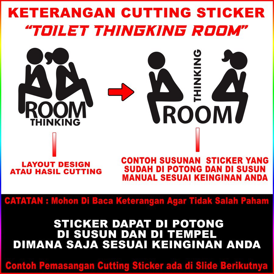 Cutting Sticker Toilet Thinking Room Pintu Cafe Rumah Kantor wall By ADN