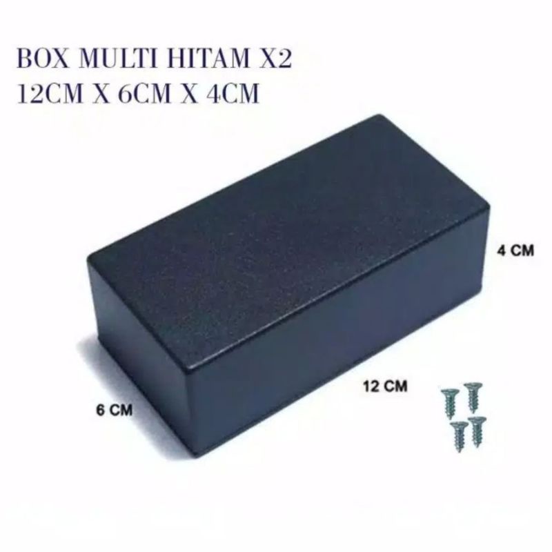 Bok X2 Bok Hitam Tebal Berkualitas 12CM X 6CM X 4CM Multifungsi Bok Elektronik HALUS bukan kasar