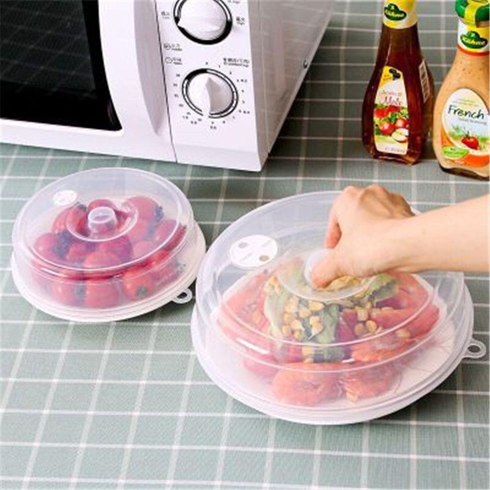 Solighter 5Pcs Microwave Penutup Makanan Aksesoris Rumah Plastik Tahan Lembab Fresh-keeping Cover