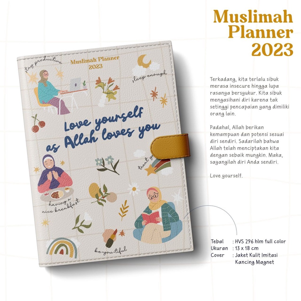 Buku Agenda Muslimah Planner 2023 Bonus Dompet &amp; Totebag (Ziyad)