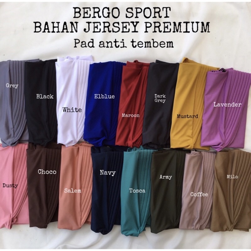 JILBAB SPORT BERGO SPORT HIJAB SPORT INSTAN BAHAN JERSEY PREMIUM-2