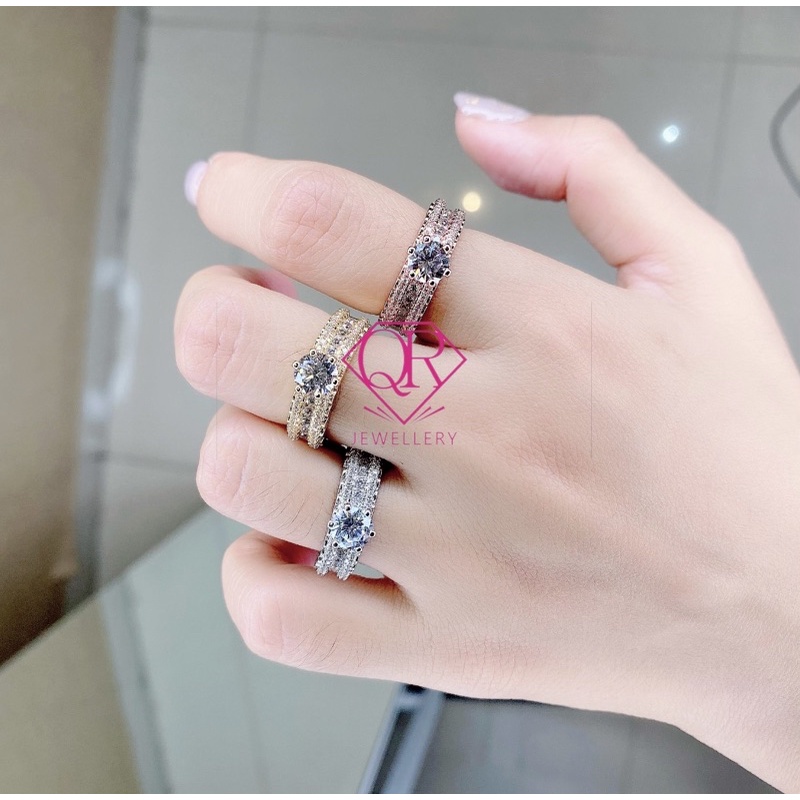 cincin roxe  replika berlian kode  011957 lapis emas