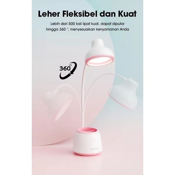 SAMONO Lampu LED Meja Multifungsi Fleksibel SW-DL05 Pink