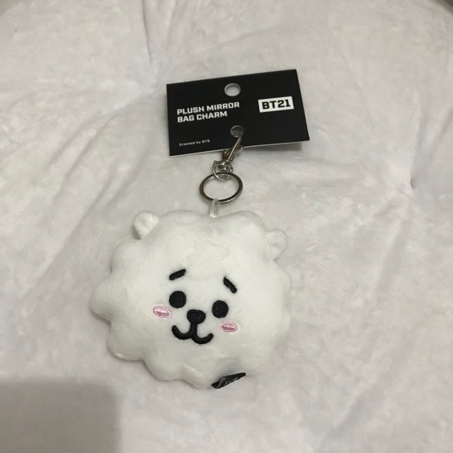 BTS BT21 RJ PLUSH MIRROR BAG CHARM OFFICIAL
