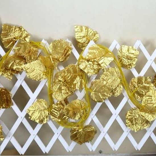 Daun Anggur Rambat Artificial emas Besar Jumbo  2m