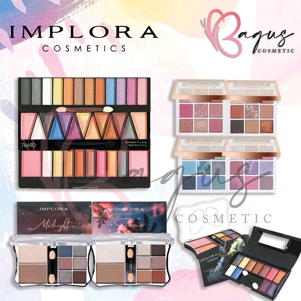 ⭐BAGUS⭐ IMPLORA EYESHADOW &amp; BLUSH ON PALLETTE | Palet Make Up 7669B 7669d 7007 Dessert 7672 Summer Cappadocia