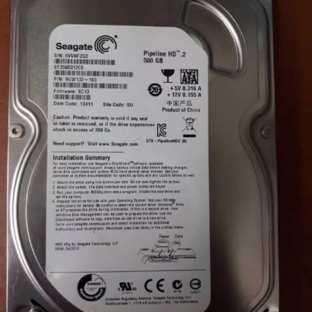 Hdd seagate 500GB colokan sata bergaransi 1tahun