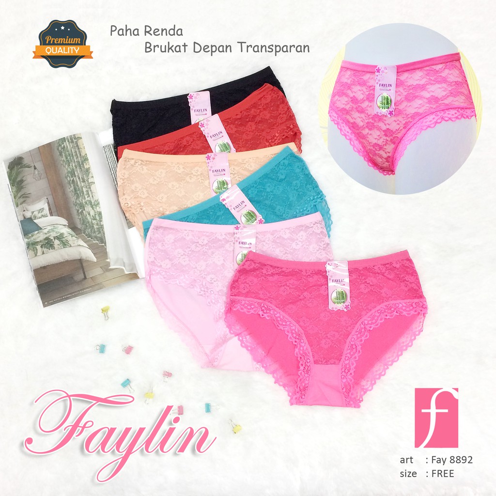 FAYLIN | Celana Dalam Renda Brukat TRANSPARANT Depan / CD SEXY / art FAY 8892