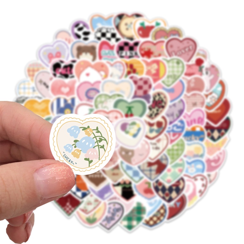 100pcs / set Stiker Graffiti Love Anti Air Gaya Korea Untuk Dekorasi Koper / Notebook