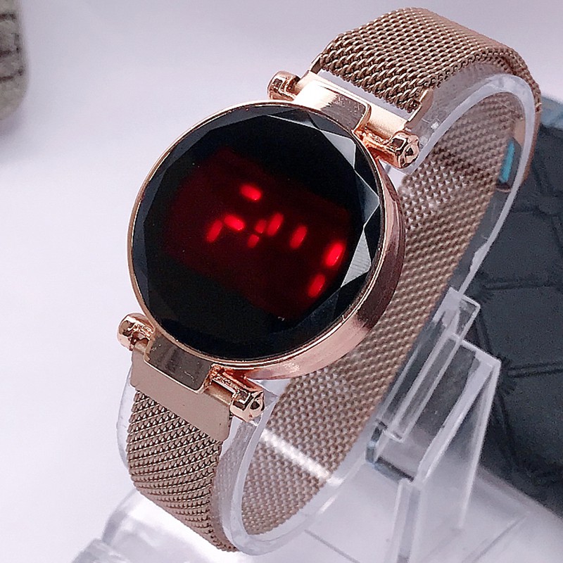 [✅COD] JAM TANGAN WANITA LED DIGITAL MAGNET TOUCH SCREEN IMPORT