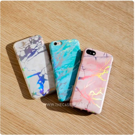 White Holo Marble Case iPhone