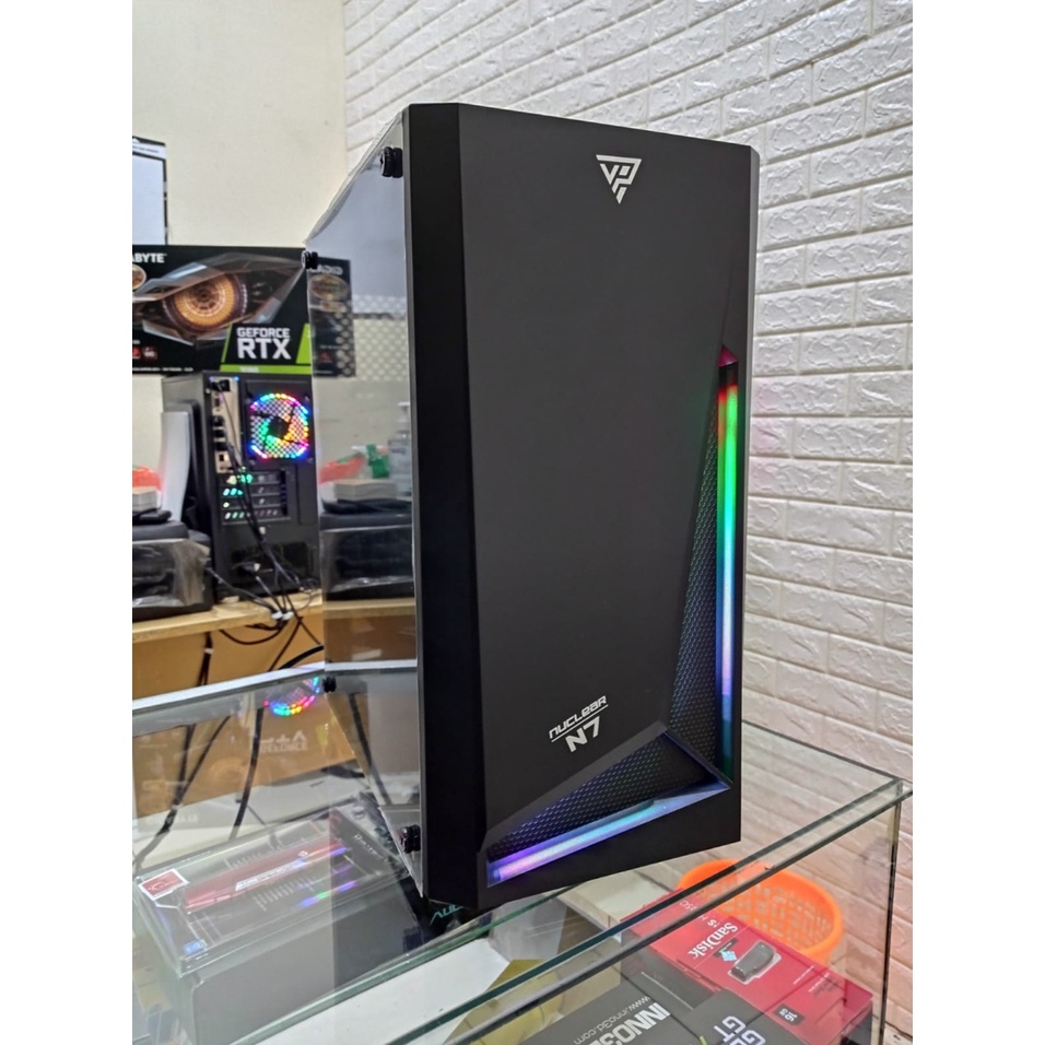 Pc Fulset Gaming Editting Intel i7 Ram 16 Gb VGA 4Gb SSD 256GB LED Samsung 24 Inch Free Wifi