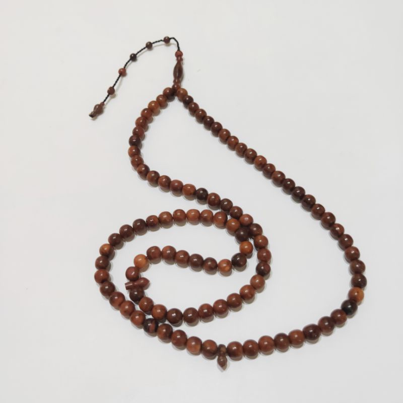 Tasbih koka kaukah 99 butir 8 mm polos coklat original kauka kaoka kaokah