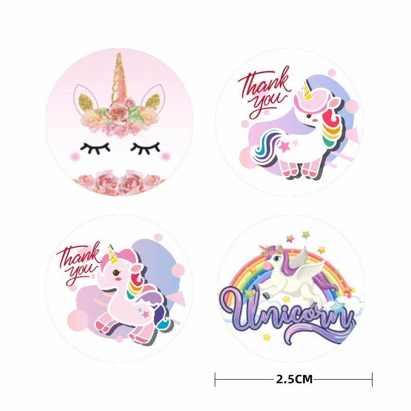 Stiker Thank You Unicorn Isi 500 Cutting Sticker Premium Murah Rol