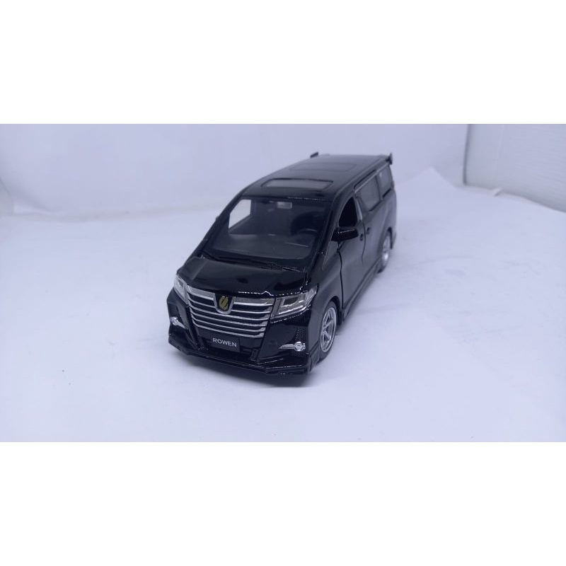Diecast Mobil Toyota Alphard Rowen Hitam 1:32 Miniatur Mobil Keluarga Bagus Pajangan Hadiah Kado Sou