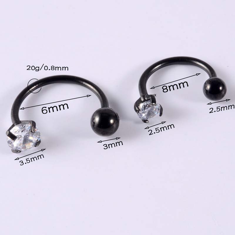 1 Piece Horse Shoe Ring Stainless Steel Helix Lobe Piercing Female 20 Gauge