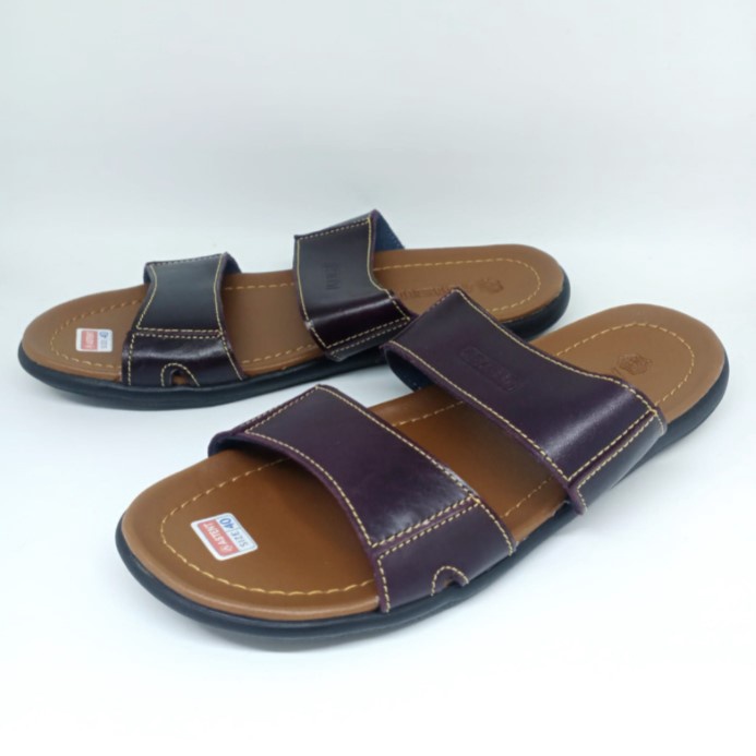 Sandal Slop Cowok 39 - 43 Ban 2 Sendal Casual Pria Dewasa Laki Bahan Kulit Sintetis Astent