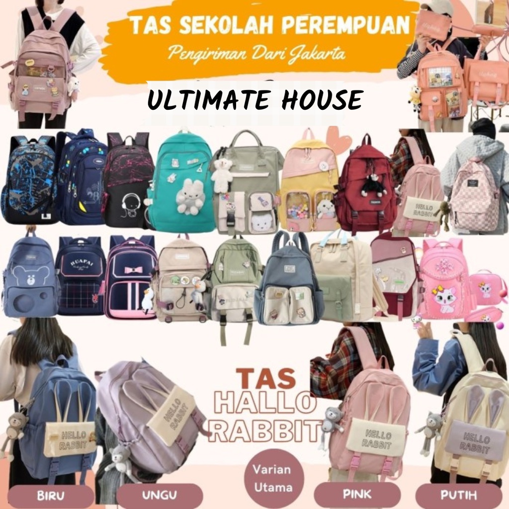 Tas Ransel Wanita Backpack Wanita Backpack Pria Tas Sekolah Anak Perempuan Tas Anak Tas SD SMP SMK SMA