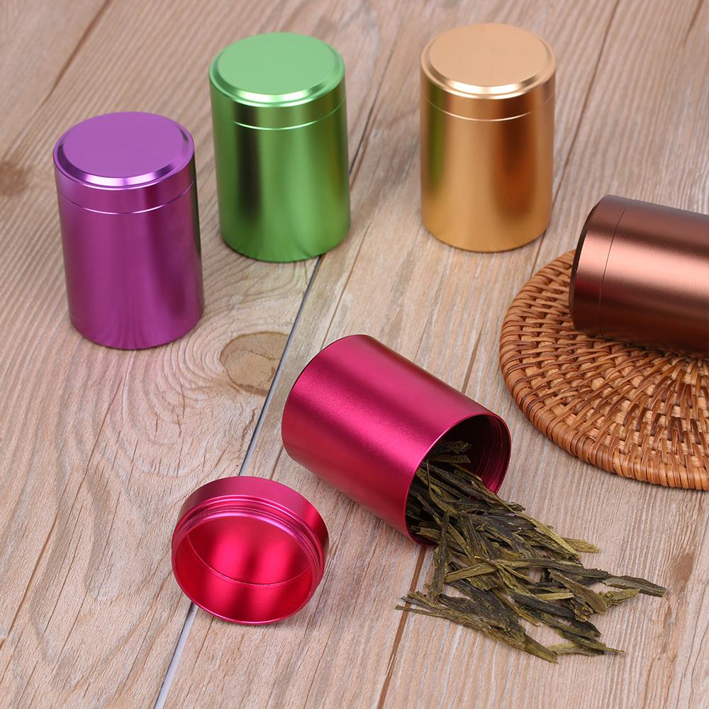 Solighter Kaleng Logam Mini Multicolor Aluminium Alloy Penyimpanan Kedap Udara Botol Permen Disegel Wadah