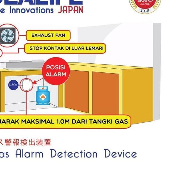 [TERJAMIN] SENSOR GAS ALARM IDEALIFE IL 304 -LPG Leakage pendeteksi kebocoran gas KFD3