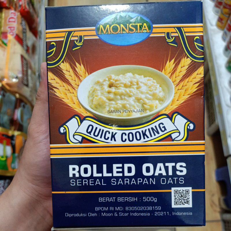 

[Meal] 500gr Monsta Sereal Rolled Oats / Sarapan Cereal Gandum Berkualitas Quick Cooking
