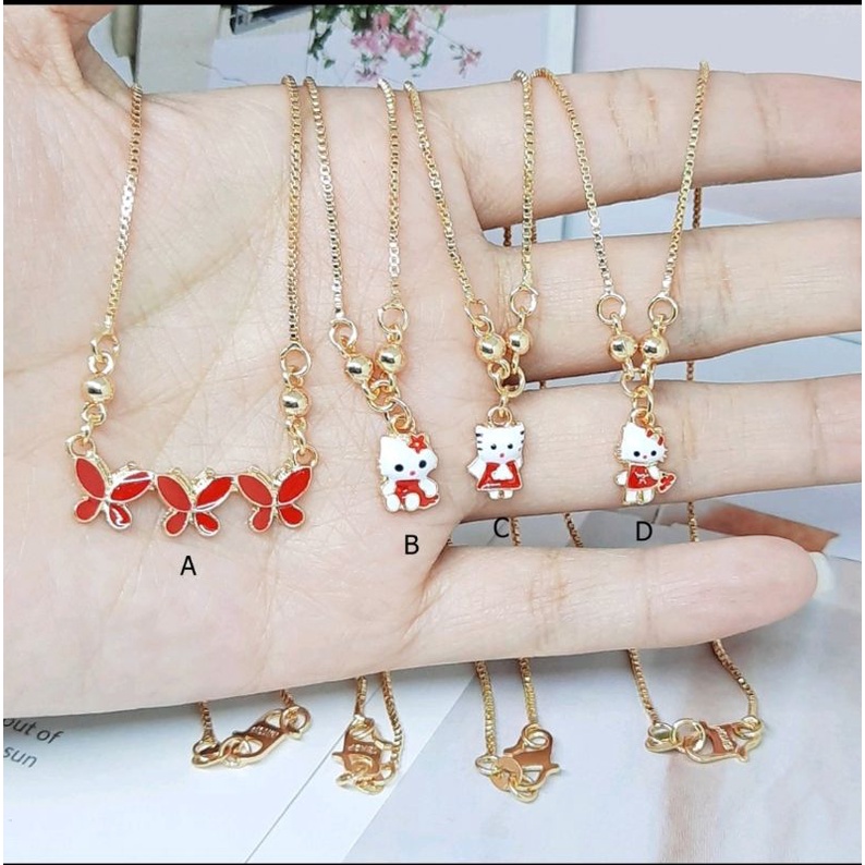 Kalung Koye Anak Kitty Mouse Perhiasan Lapis Emas Silver