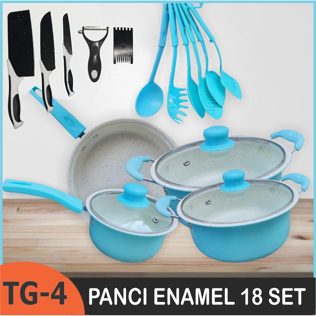 Panci Set Riverra Teflon Marble 18 Pcs Cookware Set Tutup Kaca Free Spatula 6Pcs PANCI TEFLON 18 SET TEBAL TAHAN API ANTI LENGKET IRIT MINYAK Panci BERANAK Isi 18 Dan Pisau GRATIS Bubble Kardus AMAN