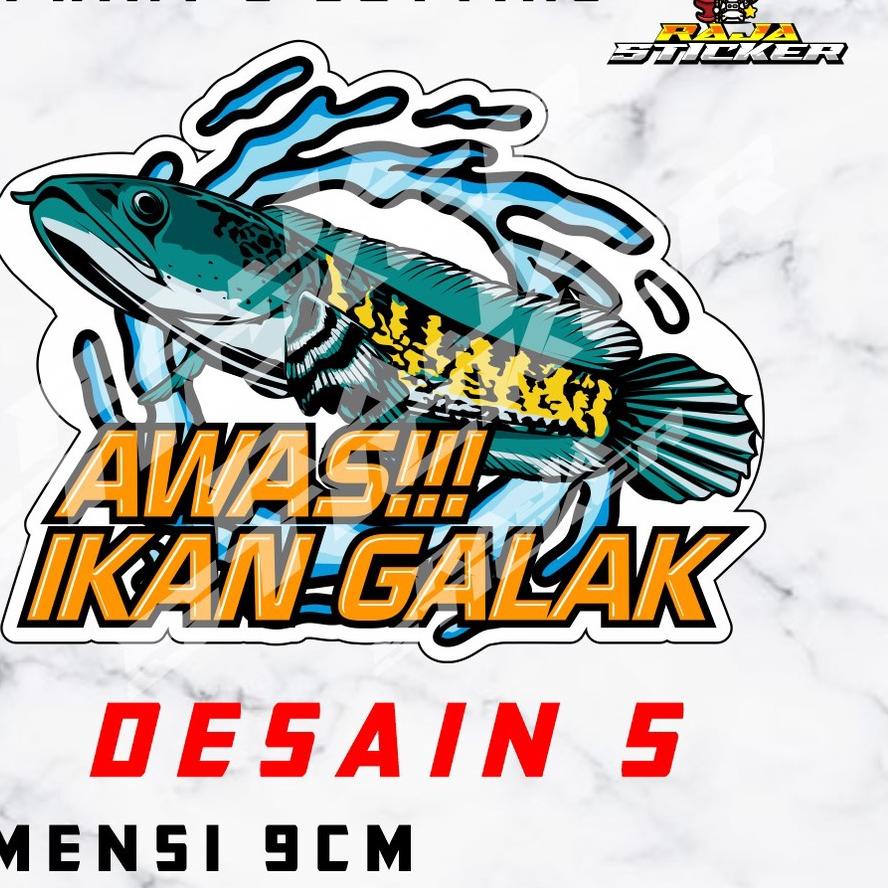 (COD )NEW_PRODUCT Stiker Aquarium Ikan Galak Awas Ikan Predator Channa Snake head ikan channa Maru p