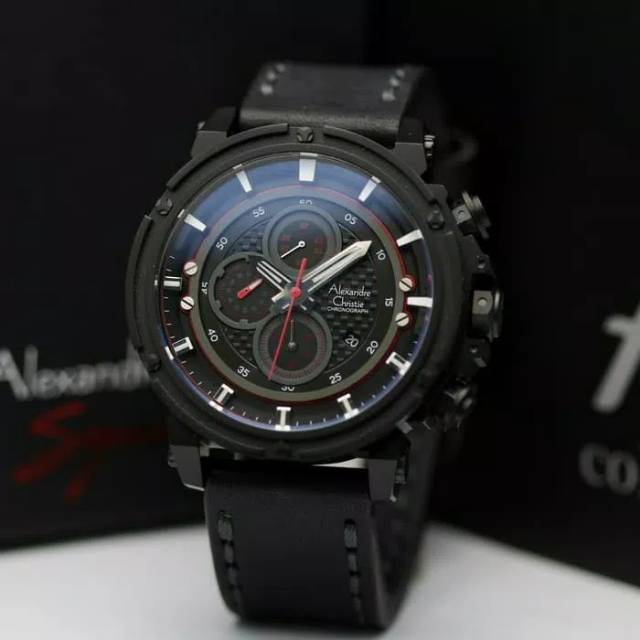 Jam Tangan Pria Alexandre Christie AC 6375 Full Black Original Garansi Resmi 1 Tahun