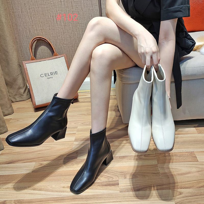 SEPATU BOOTS WANITA IMPORT HIGH BLOCK KOREA #102