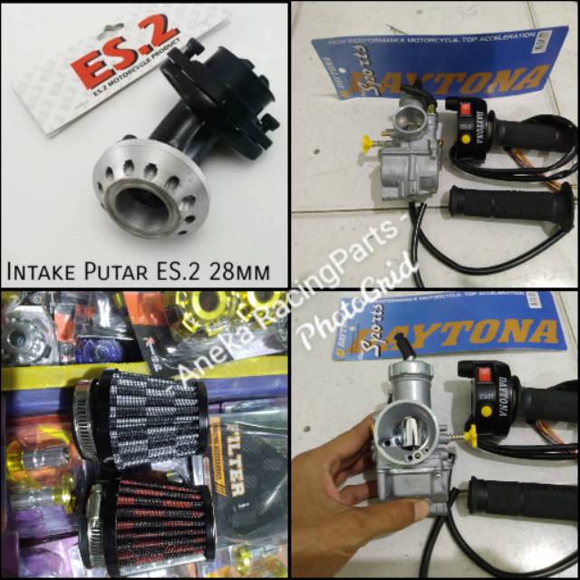 paket karburator keihin pe 28 plus intek es 2 stelan gas spontan daytona 2 tombol dan filter karbu