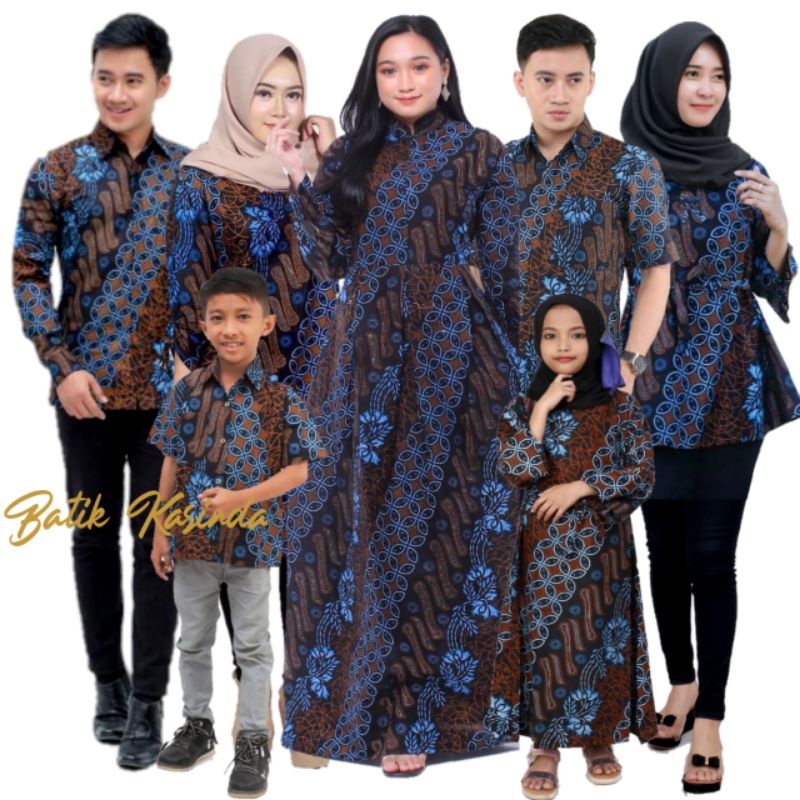 Baju batik Couple Keluarga Ayah Ibu Anak Pasangan Suami Istri Atasan Wanita Pria Dan Anak Anak Sania Ruflle Ori Ndoro Jowi Modern Family Lebaran Terbaru 2023