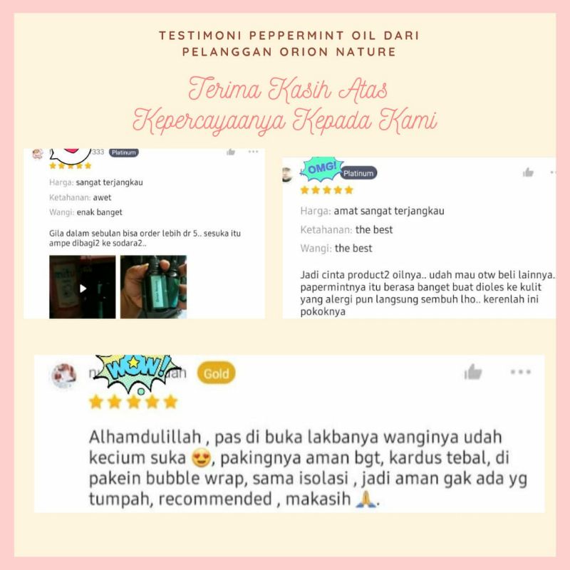 B1G1 Pure Peppermint Essential Oil Aromaterapi Diffuser Humidisier Minyak Daun Mint Alami Murni