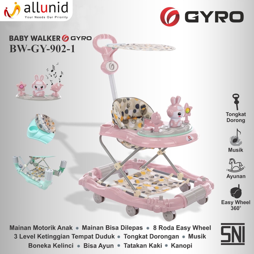 Baby Walker GYRO - GY 902 babywalker roda tempat duduk makan anak dorong Anak Bayi nyaman bagus lucu