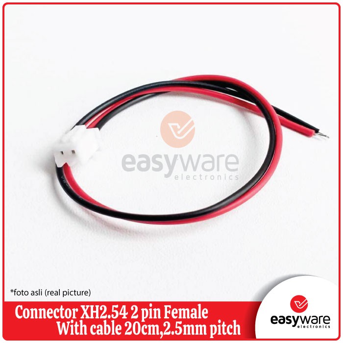 Connector XH2.54 2 pin female with cable 20cm