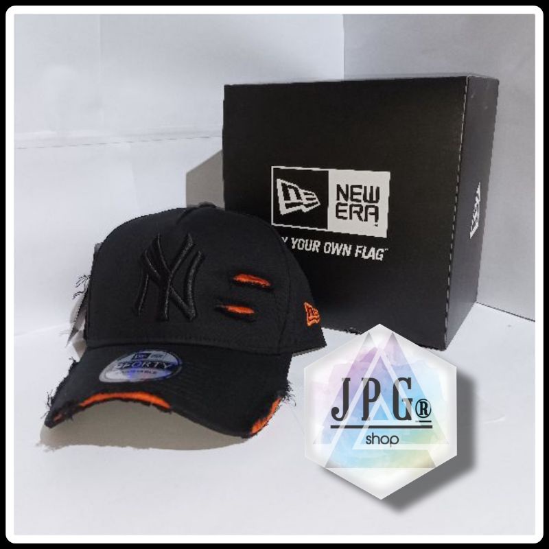 TOPI NEW YORK NY Cotton Damage NEW ERA CAP 9 Forty A Frame Premium