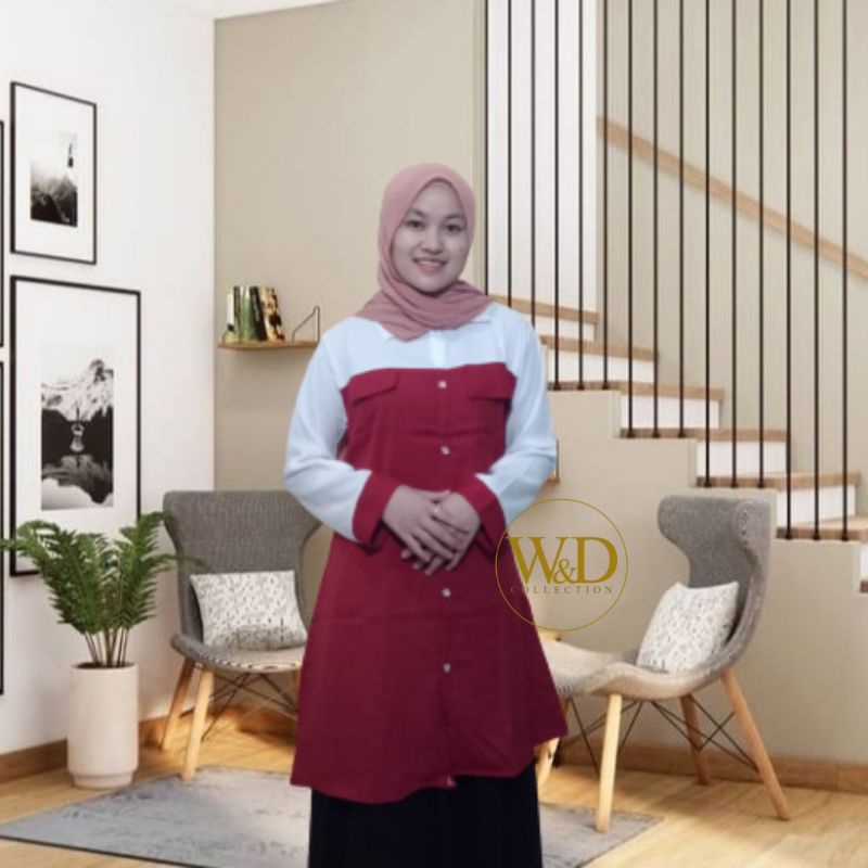 Tunik Amanda Terbaru 2021 Wanita Murah Polos Kekinian - Tunik wanita