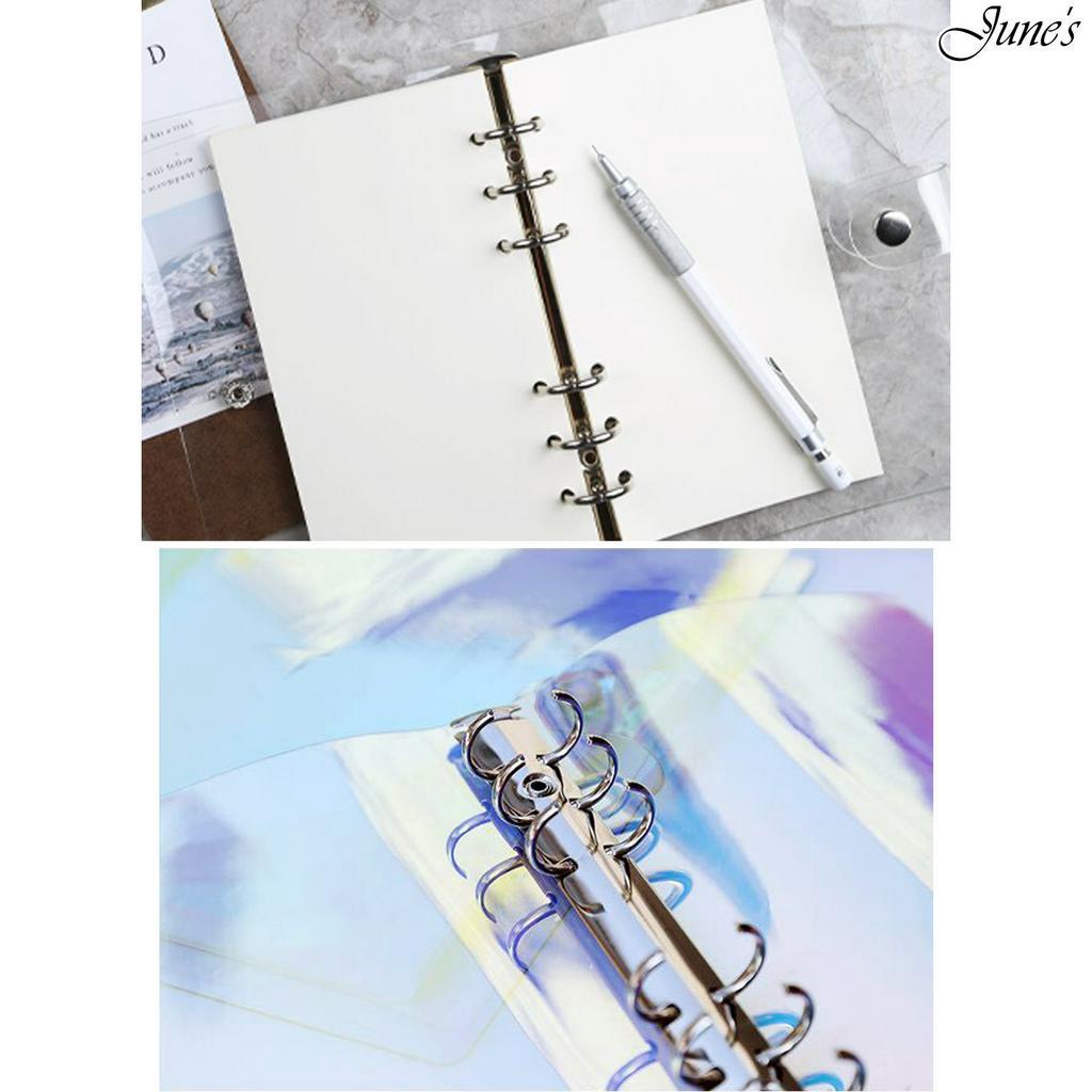 Binder Clear Transparent Binder A5/16/A7 Notebook Laser PVC Cover 6 Ring