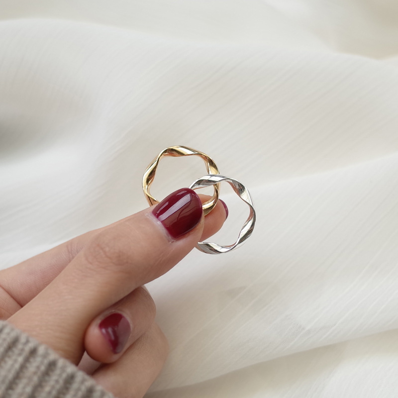 Cincin Jari Telunjuk Model Gelombang Gaya Korea Untuk Aksesoris Wanita