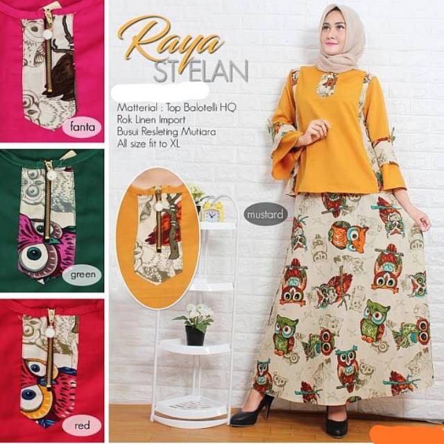 Raya stelan rok owl