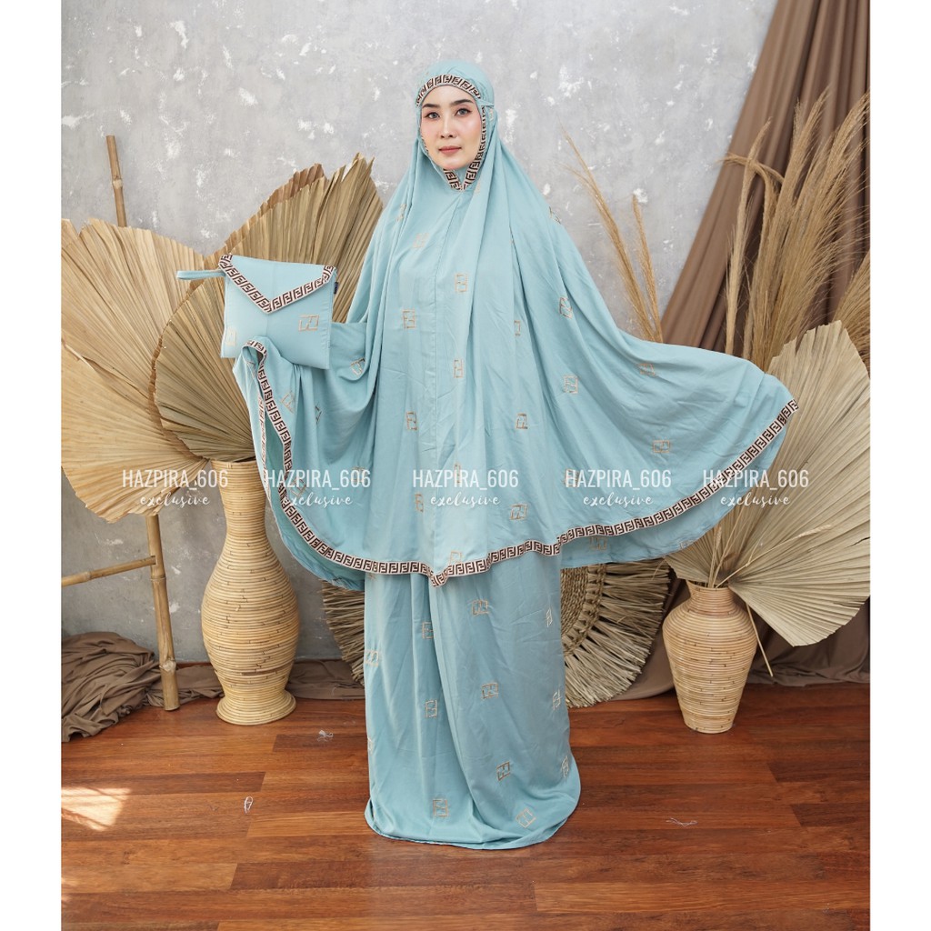 MUKENA DEWASA RAYON BORDIR FEISYA PREMIUM JUMBO