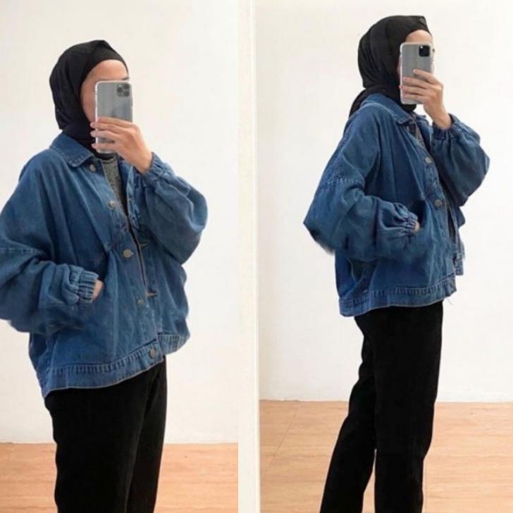ORIGINAL 100% JEANS VINTAGE BAGGY OVERSIZED DENIM JACKET JEANS WANITA / GVSR JAKET JEANS PREMIUM / J