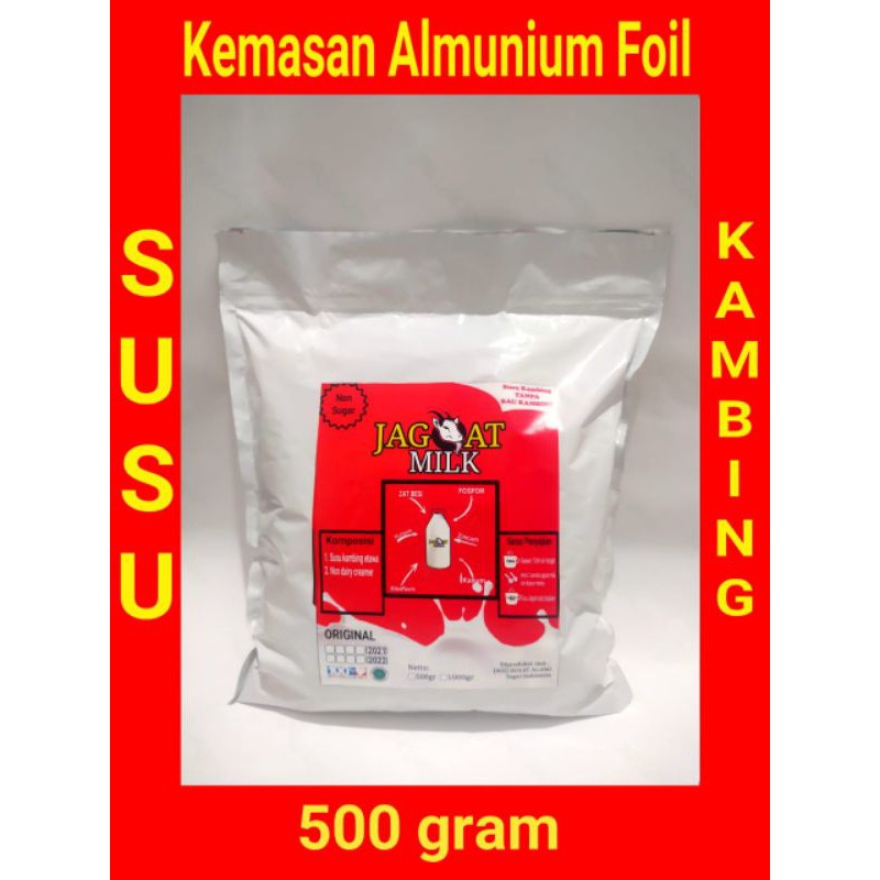 

susu kambing etawa jagoat 500gram kemasan almunium foil