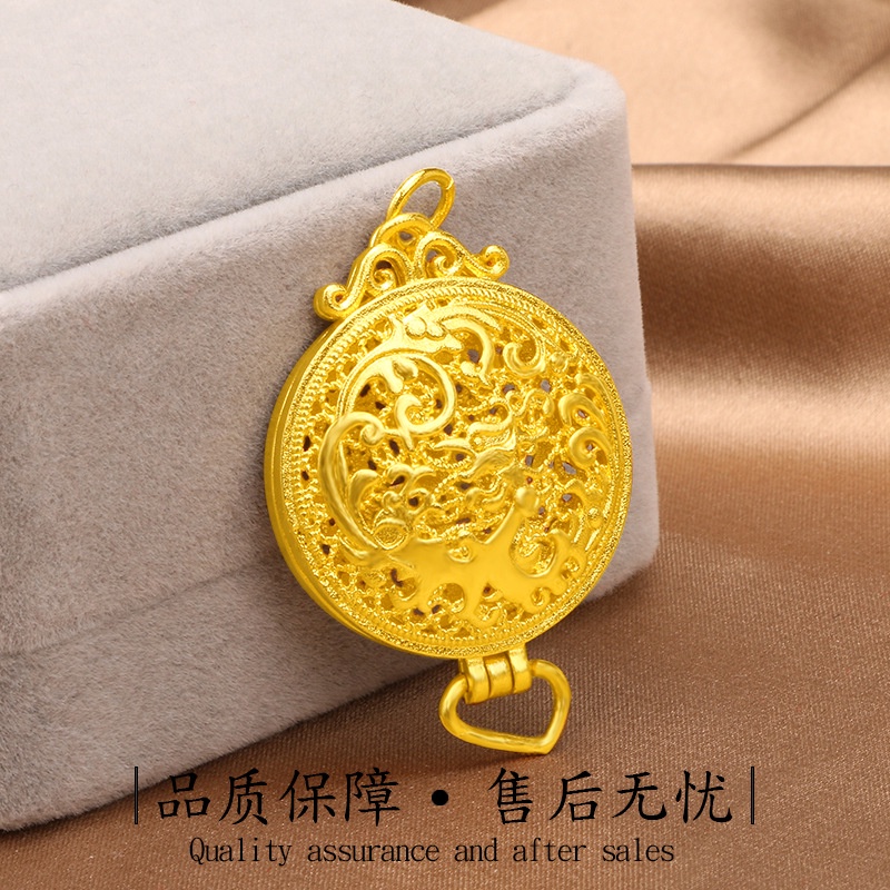 Liontin Emas plated 24K Bentuk Sachet 3D Gaya Bangkok Untuk Wanita