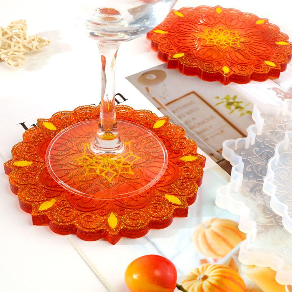 Solighter Mandala Coaster Cetakan New Round Tray Home Cup Mat Mold