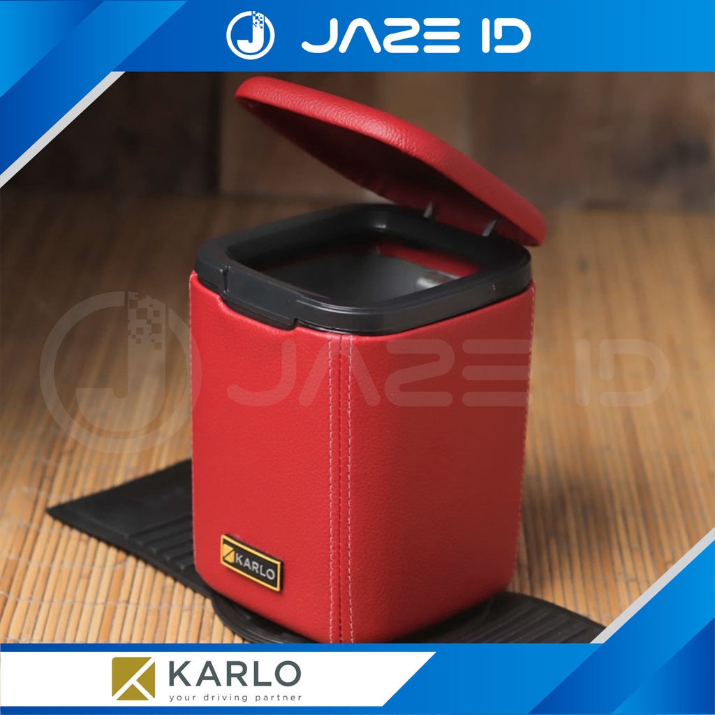 Karlo Tempat Sampah Dust Bin Premium Tong Mobil Basic Red Merah