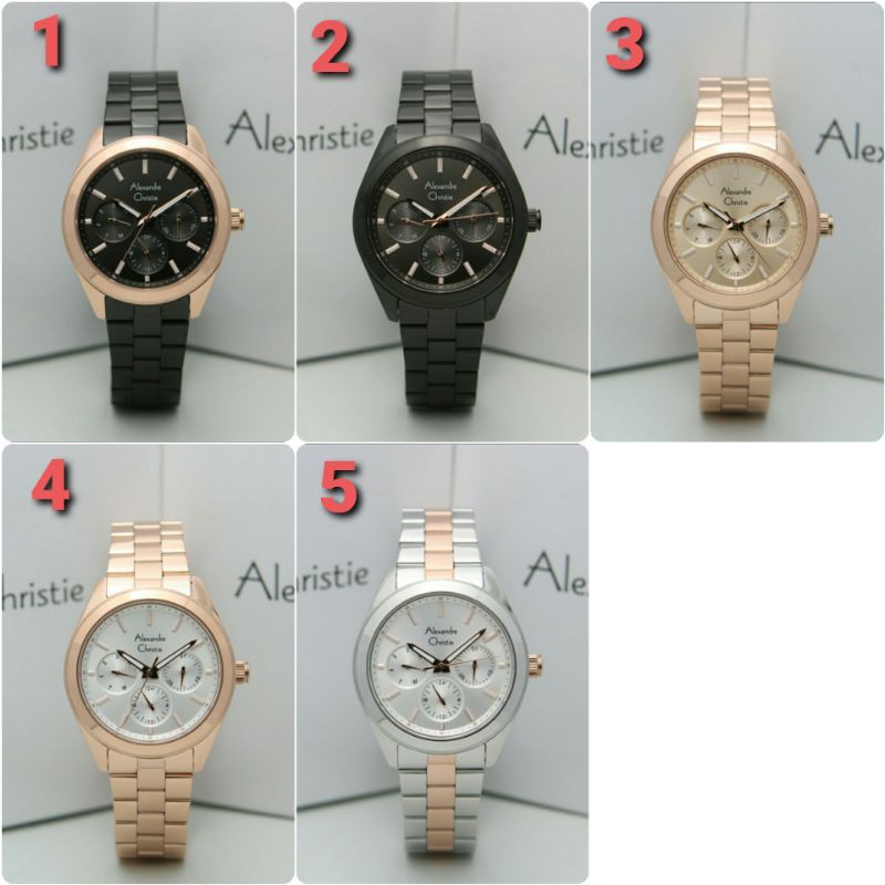 ORIGINAL GARANSI RESMI JAM TANGAN WANITA ALEXANDRE CHRISTIE CEWEK RANTAI ALEXANDER CRISTIE AC ECHI