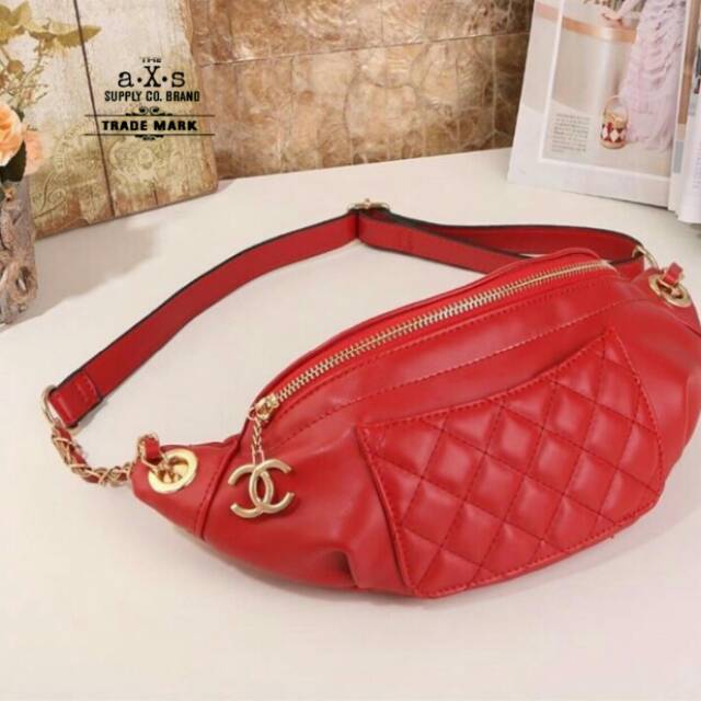 Waistbag kulit kekinian/tas selempang/tas kulit/terbaru tas diskon/tas chanel kw/ waistbag diskon